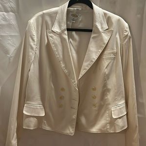 TALBOTS SIZE 20 BLAZER GENTLY USED WOMENS PROFESSIONAL SOFT CREAM AND WHITE